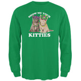 Mardi Gras Show Me Your Kitties Funny Pun Mens Long Sleeve T Shirt
