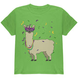 Mardi Gras Llama Beads Mask Youth T Shirt