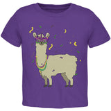 Mardi Gras Llama Beads Mask Youth T Shirt
