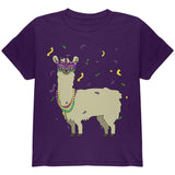 Mardi Gras Llama Beads Mask Toddler T Shirt