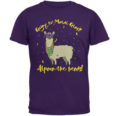 Mardi Gras Alpaca Funny Pun Mens T Shirt