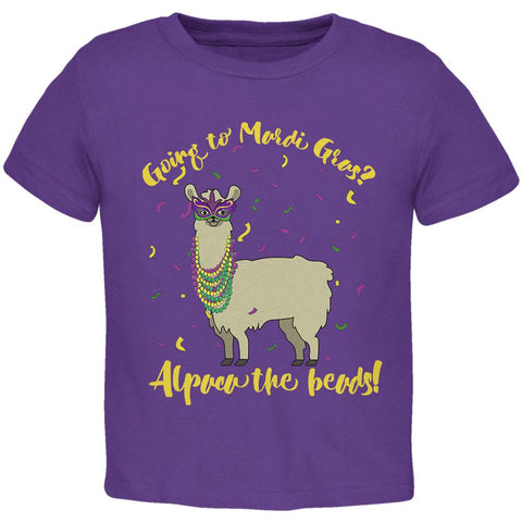 Mardi Gras Alpaca Funny Pun Toddler T Shirt