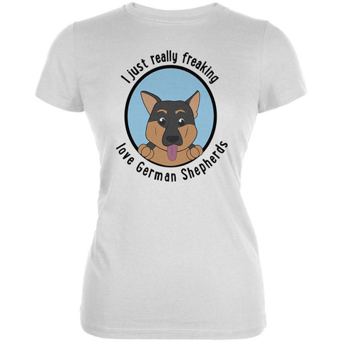 I Just Love German Shepherds Dog Juniors Soft T Shirt
