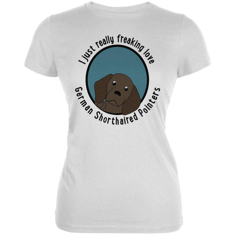 I Just Love German Shorthaired Pointers Dog Juniors Soft T Shirt