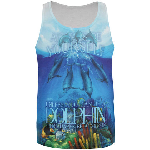 Always Be Yourself Unless Dolphin All Over Mens Tank Top