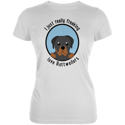 I Just Love Rottweilers Dog Juniors Soft T Shirt