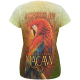 Always Be Yourself Unless Scarlet Macaw All Over Womens T Shirt