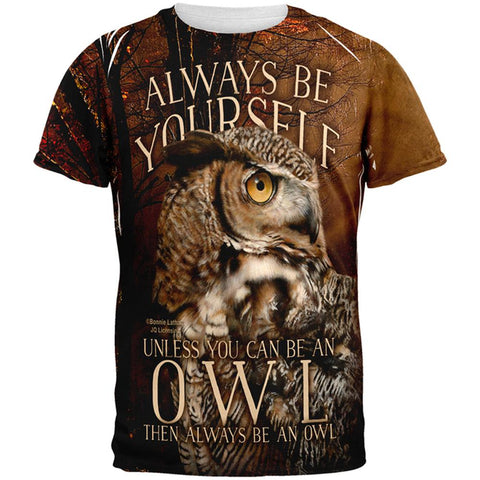 Always Be Yourself Unless Owl All Over Mens T Shirt