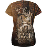 Always Be Yourself Unless Owl All Over Womens T Shirt