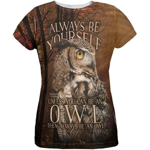 Always Be Yourself Unless Owl All Over Womens T Shirt