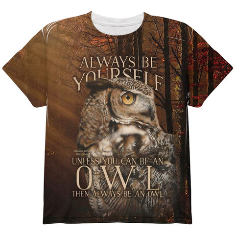 Always Be Yourself Unless Owl All Over Youth T Shirt