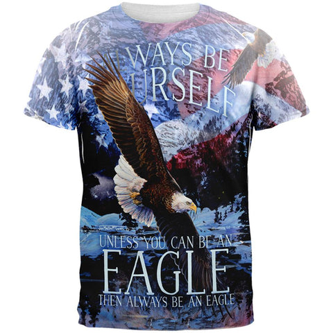 Always Be Yourself Unless American Bald Eagle All Over Mens T Shirt