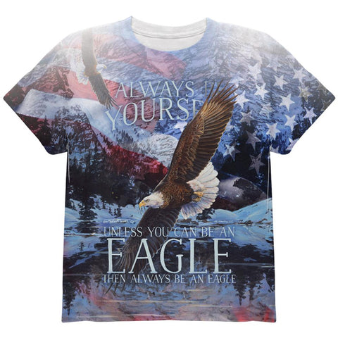 Always Be Yourself Unless American Bald Eagle All Over Youth T Shirt