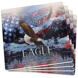 Always Be Yourself Unless American Bald Eagle Set of 4 Square Sandstone Coasters