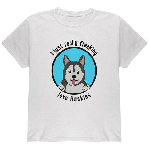 I Just Love Huskies Dog Youth T Shirt