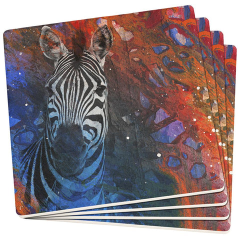 Abstract Art Zebra Set of 4 Square Sandstone Coasters