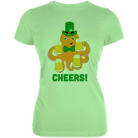 St. Patrick's Day Octopus Beer Funny Juniors Soft T Shirt
