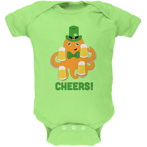 St. Patrick's Day Octopus Beer Funny Soft Baby One Piece