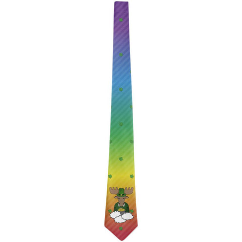 St. Patrick's Day Moose Leprechaun Pot Of Gold All Over Neck Tie