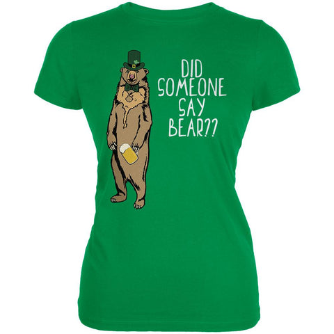 St. Patrick's Day Bear Beer Funny Pun Juniors Soft T Shirt