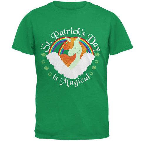 St. Patrick's Day Magical Unicorn Horseshoe Ginger Mens T Shirt