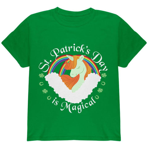 St. Patrick's Day Magical Unicorn Horseshoe Ginger Youth T Shirt