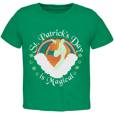 St. Patrick's Day Magical Unicorn Horseshoe Ginger Toddler T Shirt