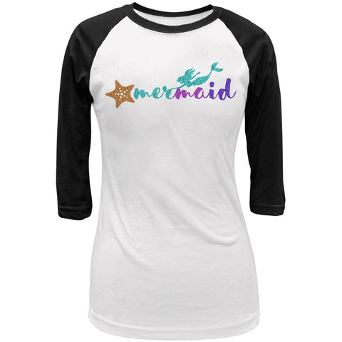 Sparkle Mermaid Juniors 3/4 Sleeve Raglan T Shirt