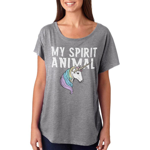 My Spirit Animal Unicorn Juniors Dolman T Shirt