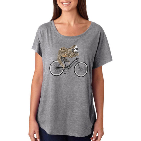 Bicycle Sloth Juniors Dolman T Shirt