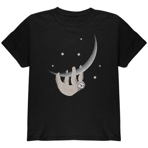 Sloth Hanging from the Moon Crescent Youth T Shirt