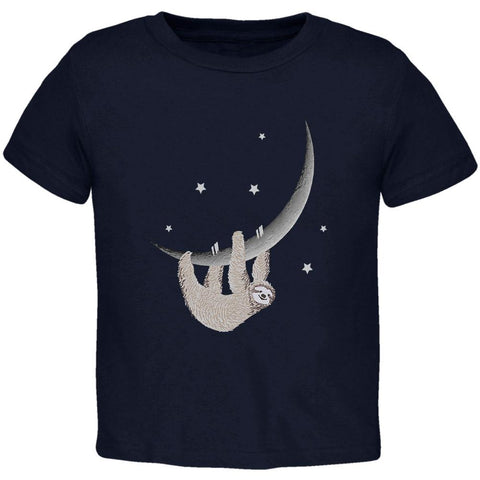 Sloth Hanging from the Moon Crescent Toddler T Shirt