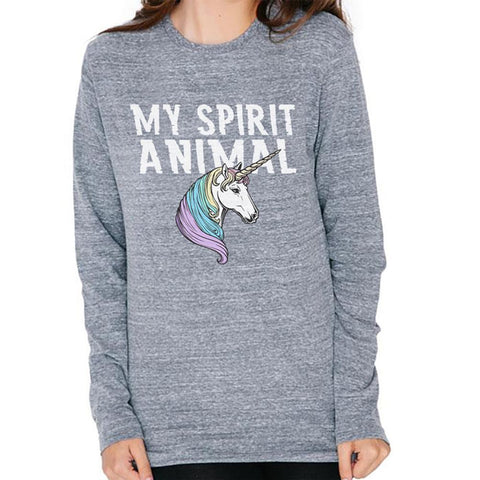 My Spirit Animal Unicorn Mens Soft Long Sleeve T Shirt