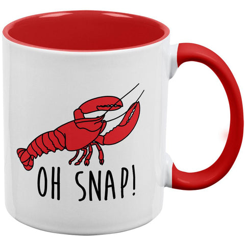 Lobster Crustacean Oh Snap Red Handle Coffee Mug