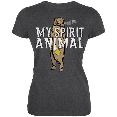 My Spirit Animal Bear Beer Funny Juniors Soft T Shirt
