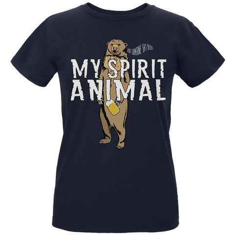 My Spirit Animal Bear Beer Funny Womens Organic T Shirt