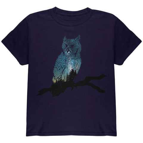 Owl Starry Night Sky Youth T Shirt