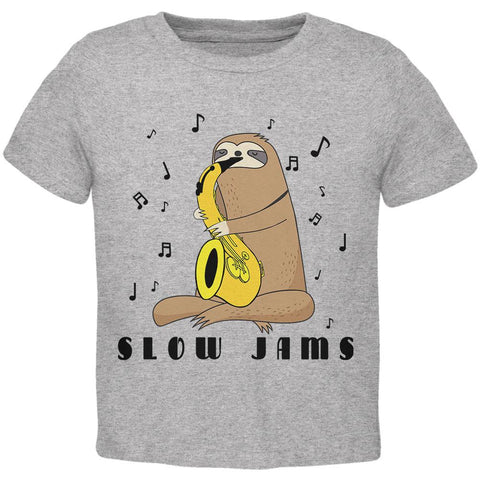 Sloth Slow Jams Funny Pun Saxophone Toddler T Shirt