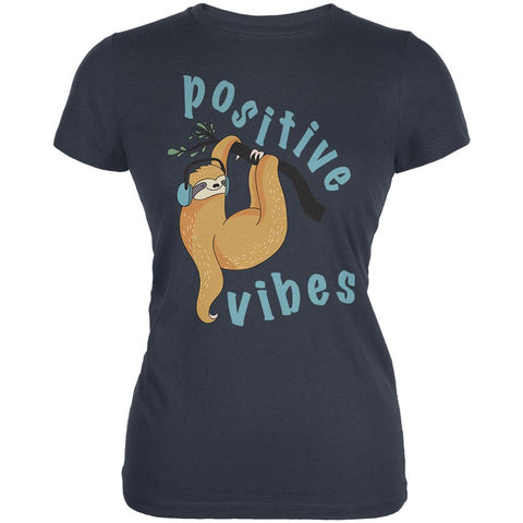 Sloth Positive Good Vibes Juniors Soft T Shirt
