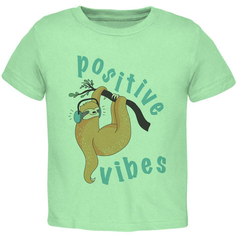 Sloth Positive Good Vibes Toddler T Shirt