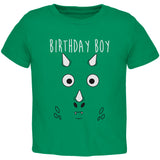 Birthday Boy Cartoon Cute Dragon Face Toddler T Shirt front view