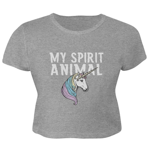 My Spirit Animal Unicorn Juniors Crop Top T-Shirt