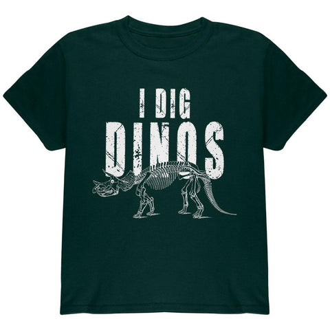 I Dig Dinos Dinosaur Fossil Bones Triceratops Youth T Shirt
