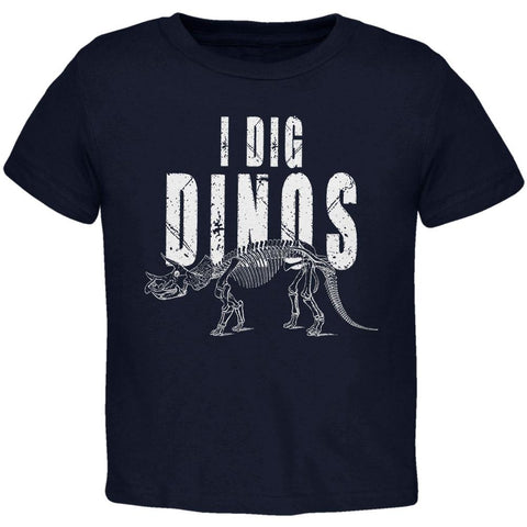 I Dig Dinos Dinosaur Fossil Bones Triceratops Toddler T Shirt