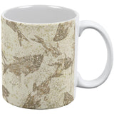 Prehistoric Fish Fossils All Over Coffee Mug