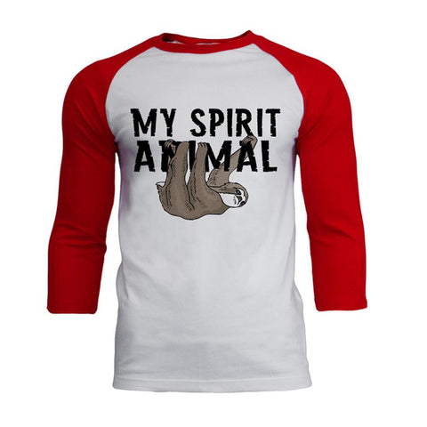 Sloth My Spirit Animal Mens Soft Raglan T Shirt