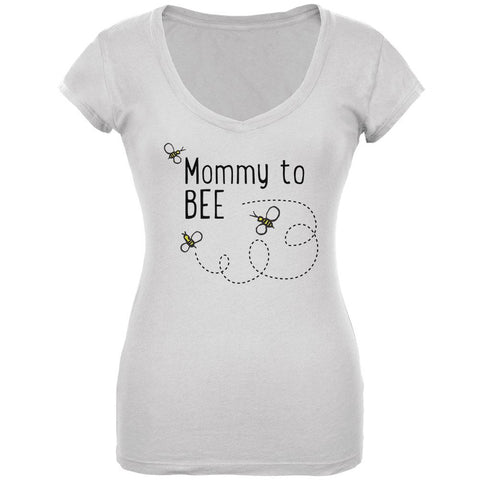 Bees Bumblebee Mommy to Bee Be Juniors V-Neck T Shirt
