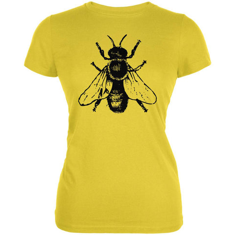 Honey Bee Bees Woodcut Juniors Soft T Shirt