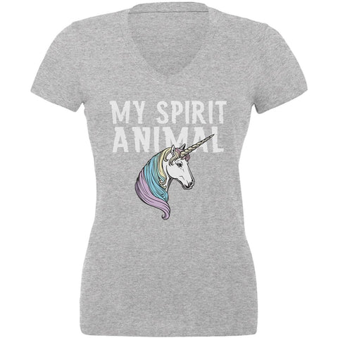 My Spirit Animal Unicorn Juniors V-Neck T Shirt