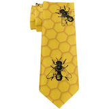 Honey Bee Honeycomb Pattern All Over Neck Tie